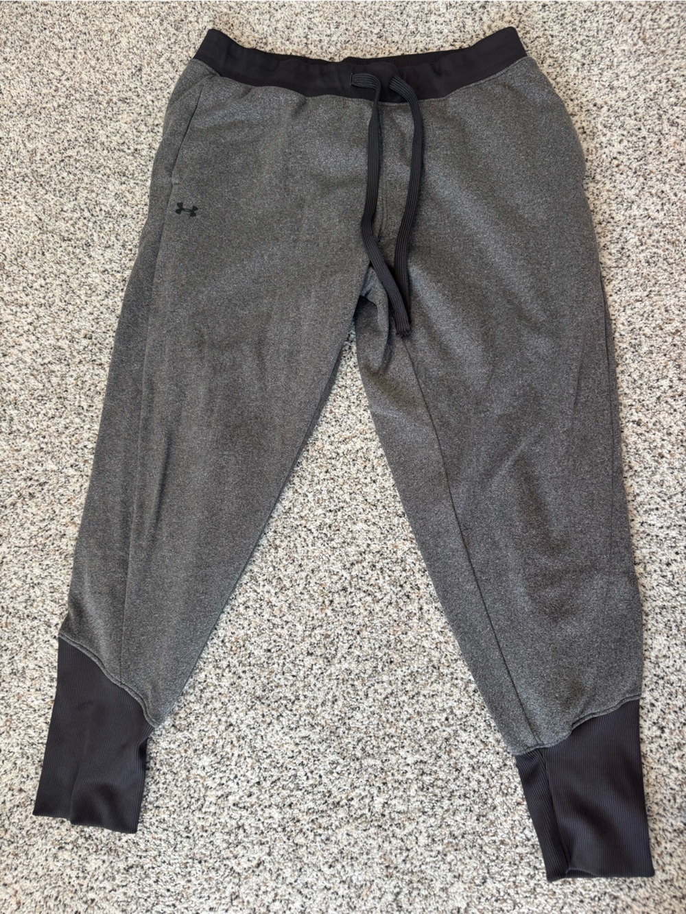 Under Armour Charcoal Gray Athletic Jogger Pants with Black Accents